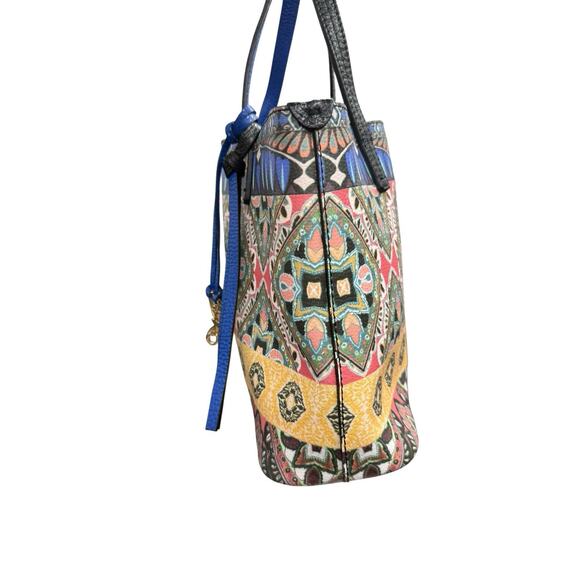 Johnny Was Colorful Floral Patterned Leather Small Tote Bag Bohemian - Picture 5 of 14